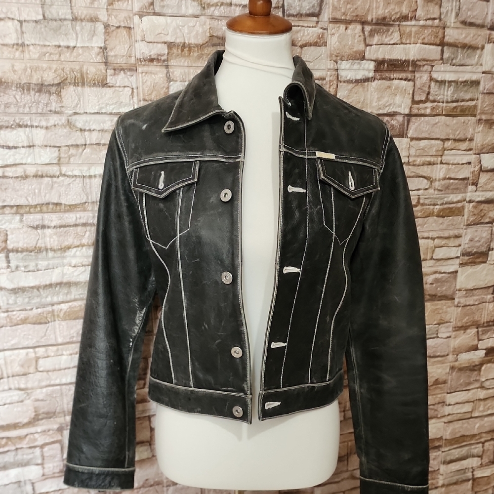 Diesel Vintage Leather Classic Gray  Jacket